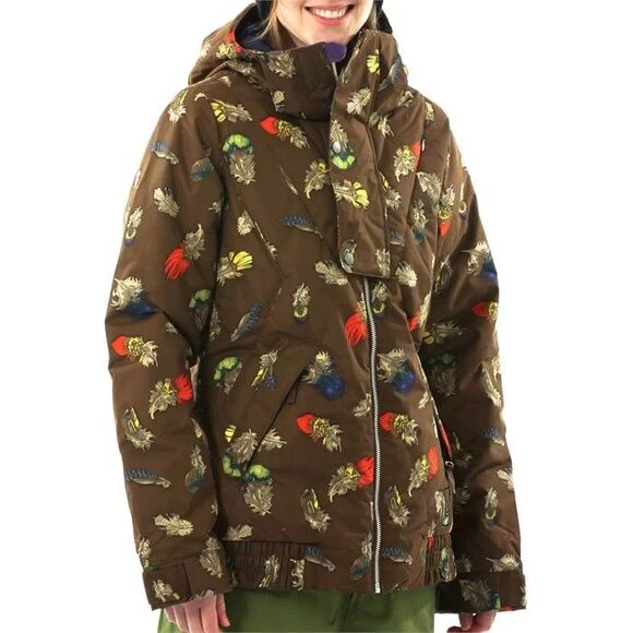 Burton Snowboarding Dandridge Down Feather Jacket COOL FLAVORS Womens M Ski Snow - Picture 1 of 11